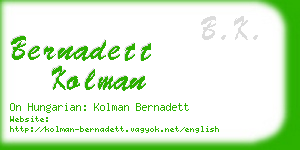 bernadett kolman business card